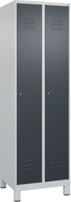 C+P Spind Classic PLUS Garderobenschrank mit 2 Abteilen, Füße, Grau/Anthrazit, H x B x T: 195 x 60 x 50 cm - Bild 1