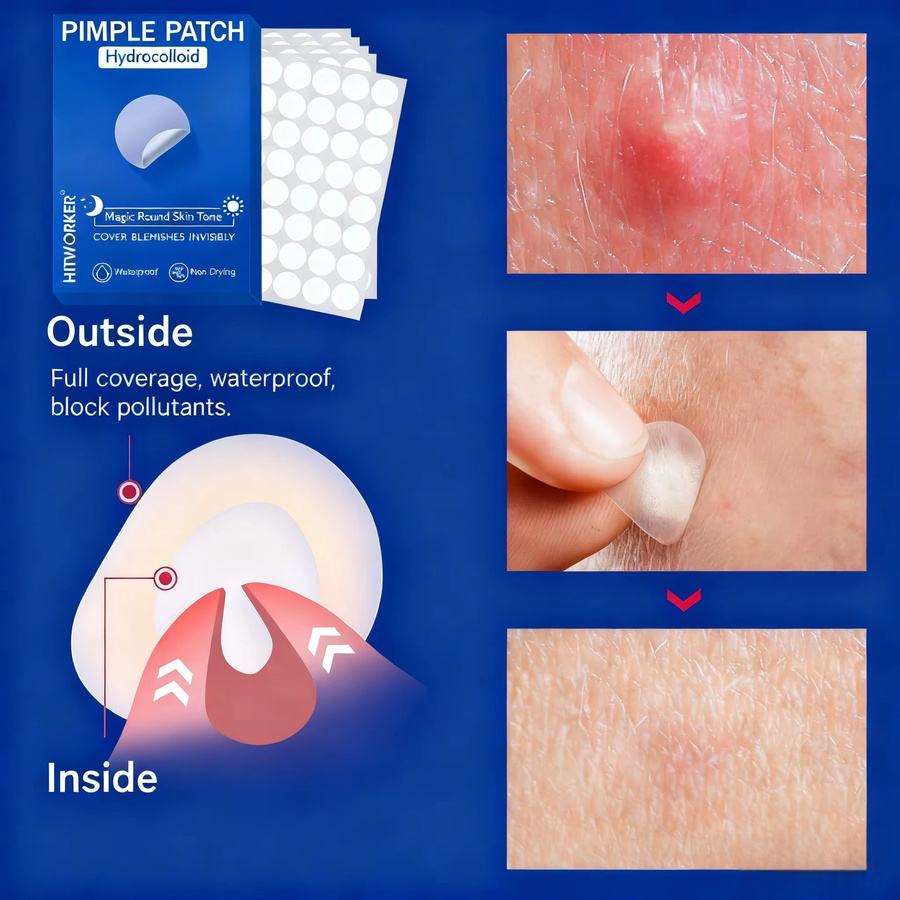 HITWORKER Hydrokolloidpflaster für Akne, mit Hyaluronsäure, Unisex - Bild 6