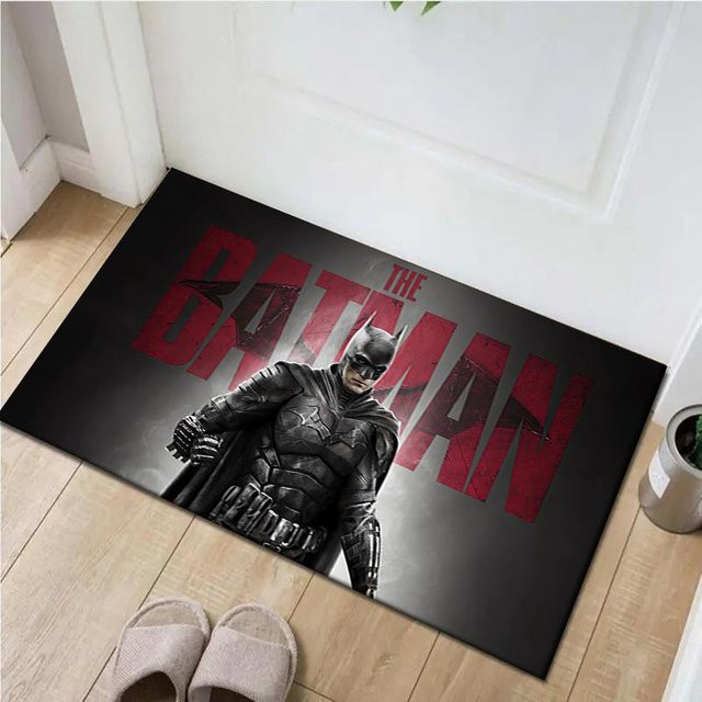 Sywfour Büro Teppich Stuhlmatte The Batman Filmplakat aus Polyester, Schwarz, Breite: 60 cm, Tiefe: 90 cm - Bild 1