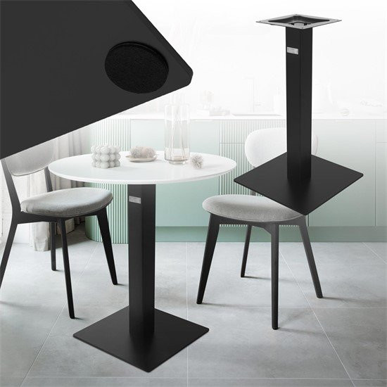 ML-Design Tischgestell Single Schwarz aus pulverbeschichtetem Stahl, Höhe: 72 cm, B/T: 43 x 43 cm - Bild 1