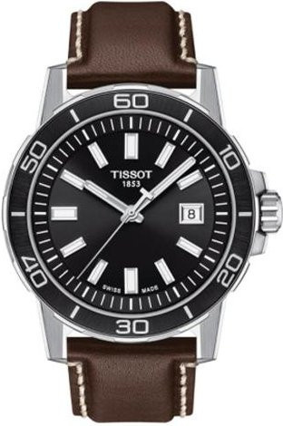 Tissot Armbanduhr, Quarz, Edelstahl, Leder, Schwarz, Herren - Bild 1