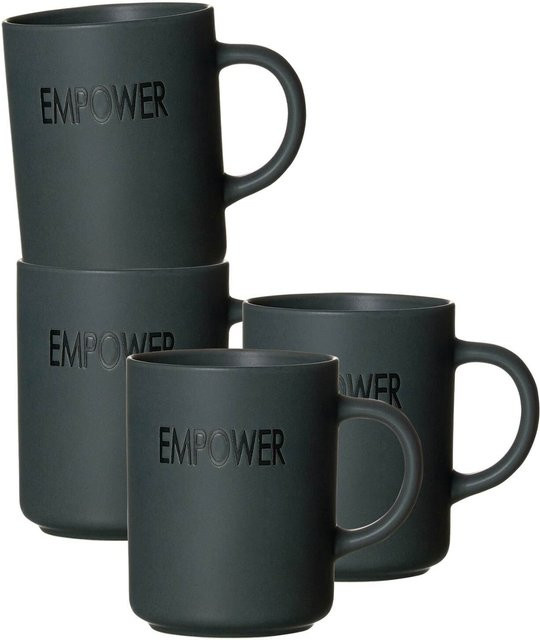 Ritzenhoff & Breker Henkelbecher Empower aus Keramik, Schwarz, 4er Set, 390 ml - Bild 1