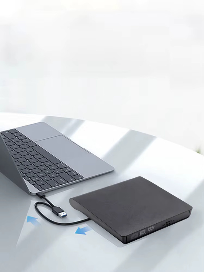 APWIKOGER Externes USB 3.0 CD/DVD Laufwerk mit USB-C Anschluss, Schwarz, Kompatibel mit Windows und Mac OS - Bild 6