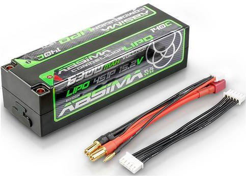 Absima LiPo Modellbau-Akkupack 15,2V 6300 mAh 4S 140C Hardcase mit T-Stecker in Schwarz - Bild 1