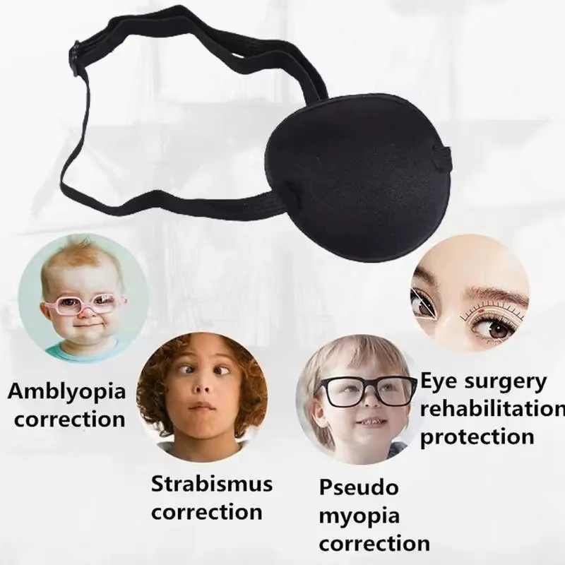 HNKMP Piraten-Augenklappe, Unisex, Schwarz, Waschbare Verstellbare Konkave Augenklappe - Bild 5