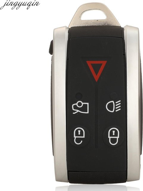 Jingyuqin Ersatzgehäuse für Jaguar Auto Schlüssel mit Fernbedienung, 5 Tasten Smart Keyless Entry, Farbe: Schwarz - Bild 1