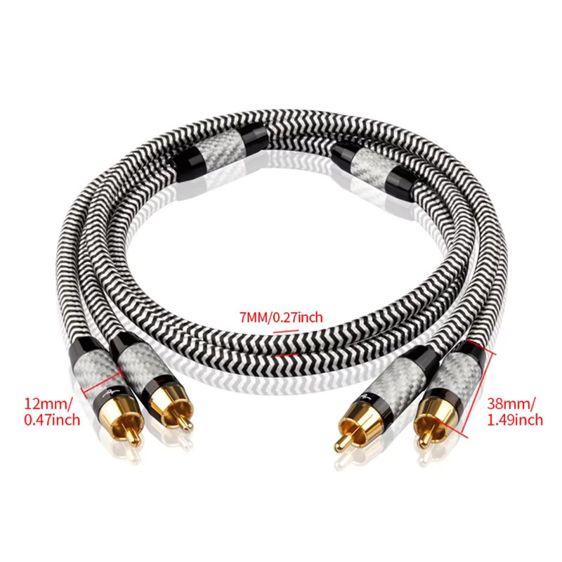 YYAUDIO 2RCA zu 2RCA HiFi-Audiokabel für Verstärker, DAC und TV in Schwarz - Bild 2