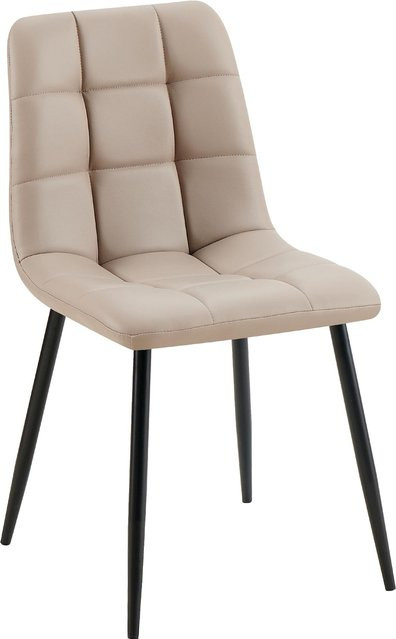 CLP Esszimmerstuhl Antibes in Beige aus gestepptem Kunstleder mit Bodenschonern, belastbar bis 150 kg - Bild 1