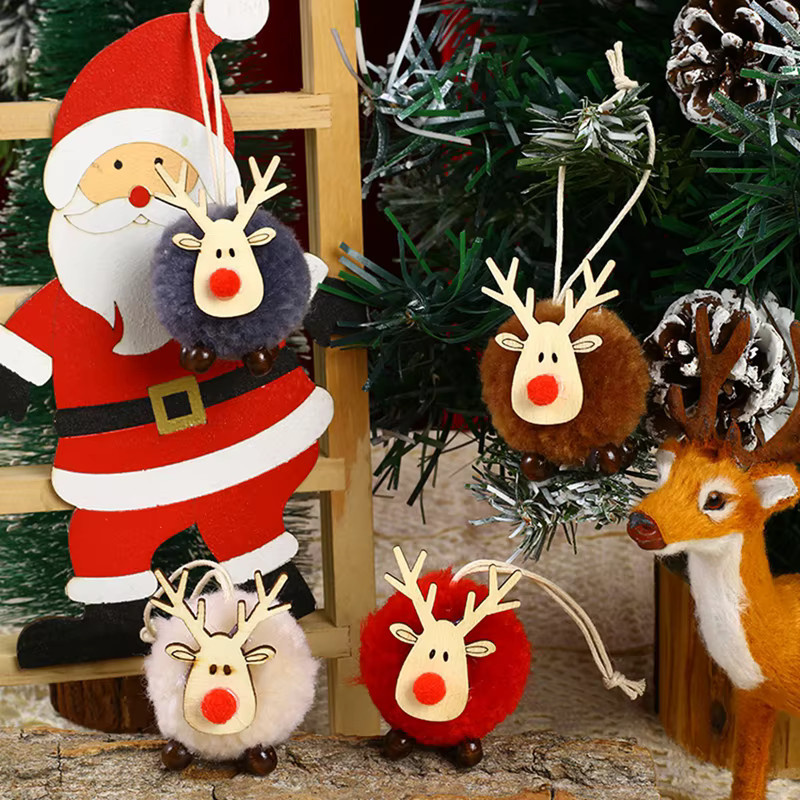 Filz Elch als Weihnachtsbaum Anhänger in Mehrfarbig für Weihnachtsdekoration und Bastelarbeiten - Bild 5