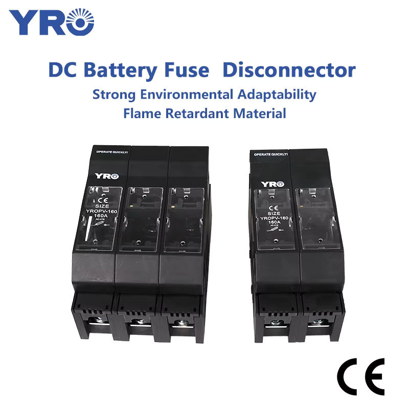 YRO Batterie-Sicherungstrennschalter Messertyp 160A DC1000V für Solar PV, Sicherungshalter NH00 zur Panelmontage, Schwarz - Bild 4