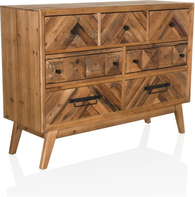hjh LIVING Sideboard SANTJAGO WOOD XL in Braun aus Tannenholz mit Fischgräten-Optik - Bild 1
