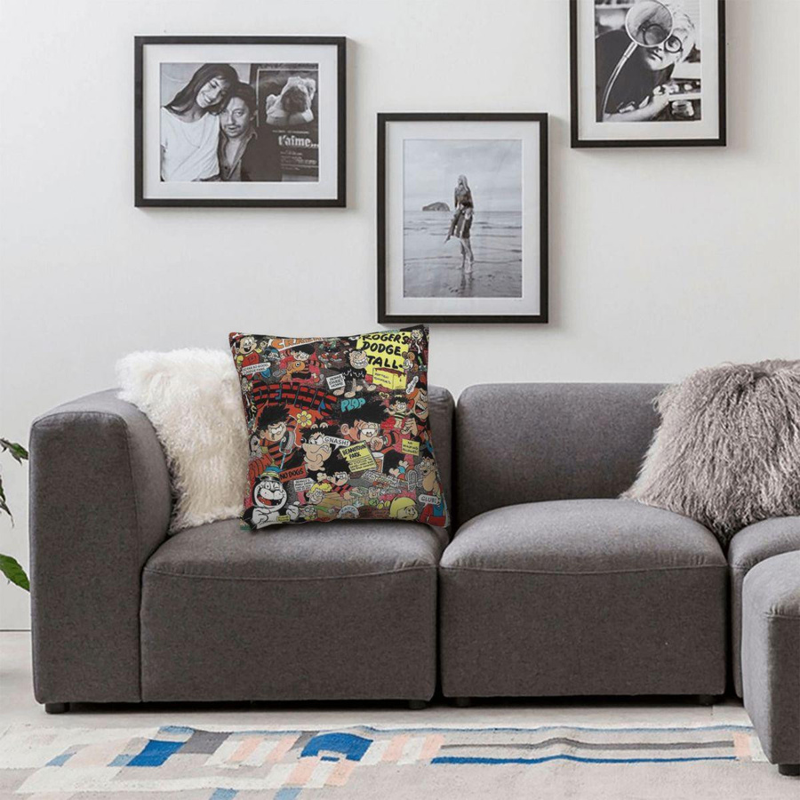 Beano Roger The Dodger quadratischer Kissenbezug aus Polyester und Leinen mit Samt-Finish, Mehrfarbig, B/B/H: 35 x 35 x 0 cm - Bild 3