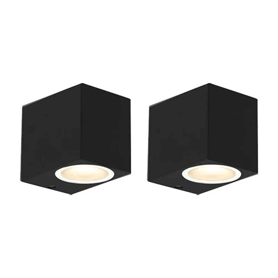 QAZQA Baleno I Set mit 2 modernen Wandleuchten aus Aluminium in Schwarz, dimmbar, IP44 für Außenbereich und Badezimmer, GU10 - Bild 2