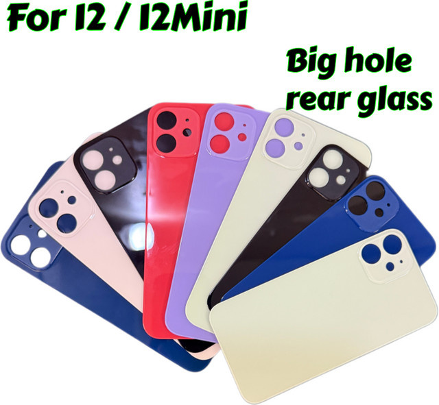 Hypoin Ersatz-Rückglas mit großem Loch für iPhone 12 Mini, einfarbig - Bild 1