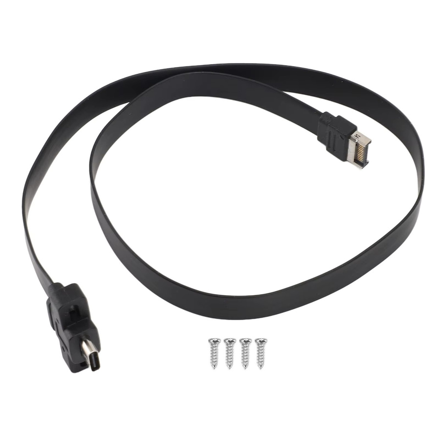 USB-C auf USB-C Adapterkabel Typ E auf Typ C, Frontplatten-Adapter für 20 Gbit/s Datenübertragung, Schwarz, Länge: 0,5 m - Bild 2