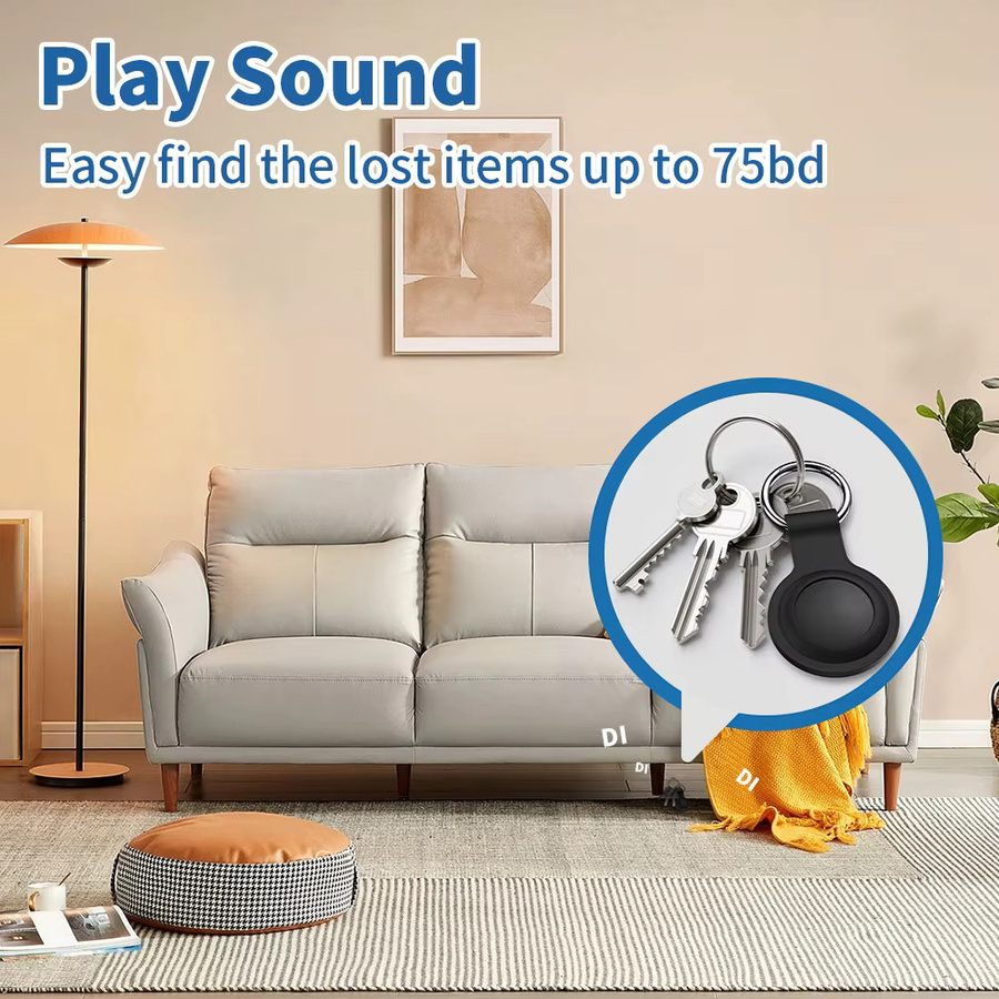 1/4-Pack IOS Smart Tag für Apple Find My, wasserdichter Bluetooth-Schlüsselfinder mit lautem Buzzer in Schwarz - Bild 2