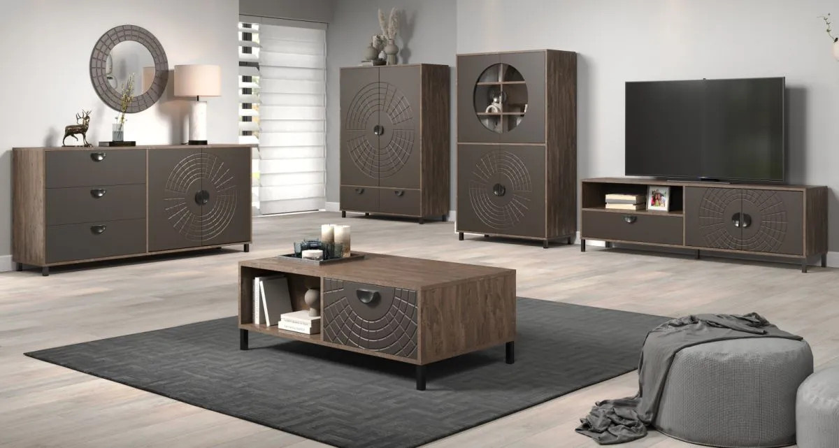 Modernes TV-Lowboard Oriana von TOP.FURN in Bronze und Rost, B/T/H: 183 x 40 x 55 cm - Bild 2