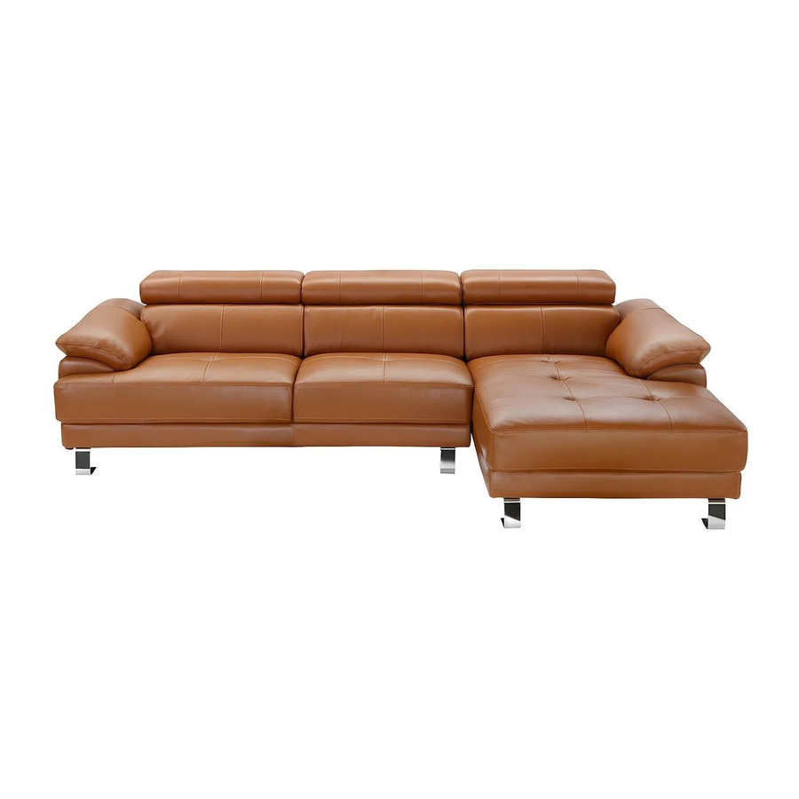Excelsiora Ecksofa in Leder Camel ohne Schlaffunktion, Breite: 265 cm - Bild 2