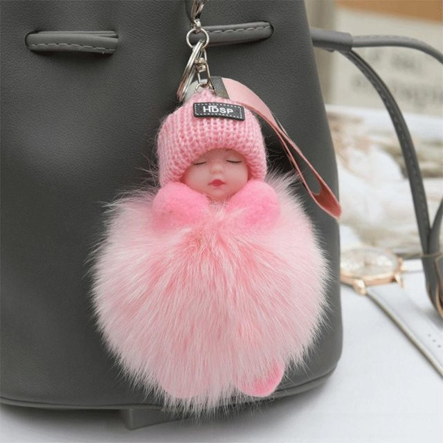 Yiran toy Schlüsselanhänger, Schlafendes Baby, Pompom, Damen - Bild 1