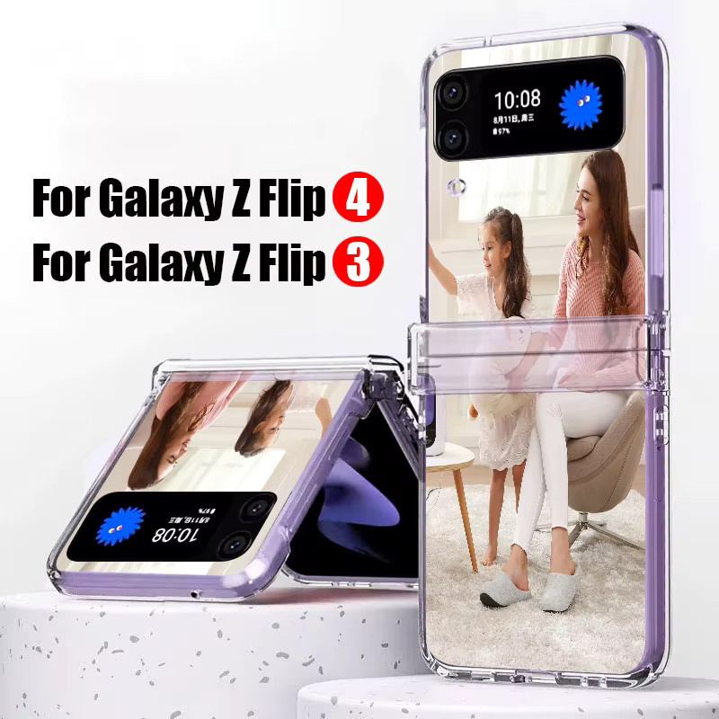 Personalisierte Klapphülle für Samsung Galaxy Z Flip (Modelle 3 bis 8 FE) mit eigenem Foto und Namen, transparente PC-Abdeckung - Bild 4