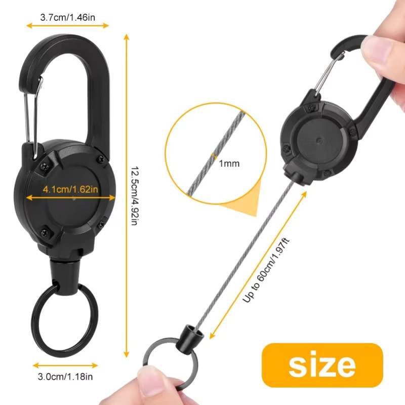 NPKDS Schlüsselanhänger, Karabiner, Ausweishalter, Clip-Rolle - Bild 3