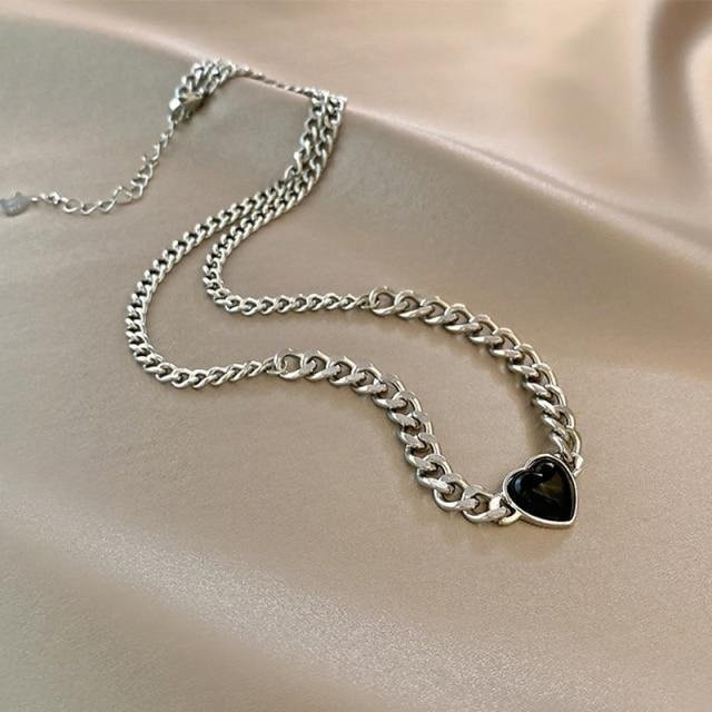 YIRAN Jewelry Halskette, Titanstahl, Schwarz, Damen - Bild 1
