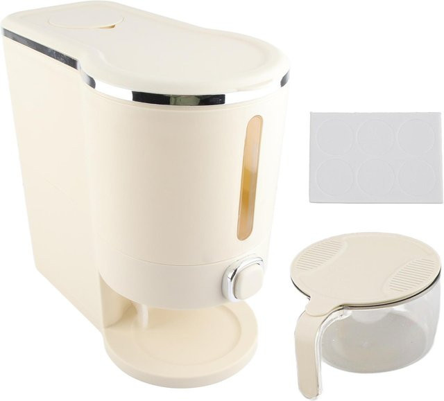 Aimo Reisaufbewahrungseimer aus Kunststoff, cremeweiß, feuchtigkeitsdicht und insektensicher, Fassungsvermögen ca. 5 kg - Bild 1