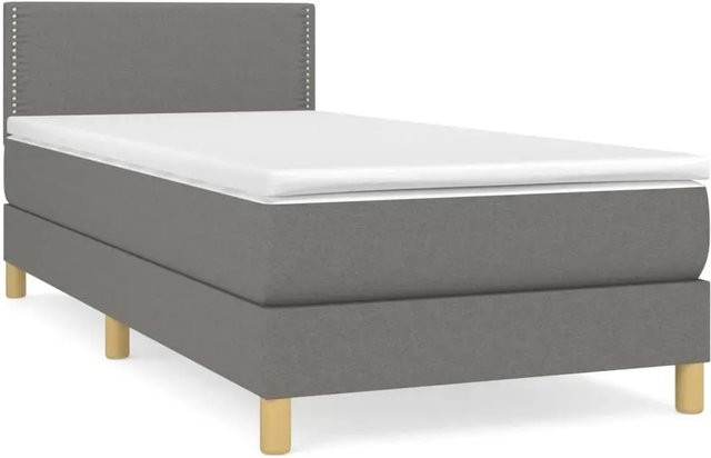 vidaXL Boxspringbett mit Matratze Dunkelgrau B/T: 100 x 200 cm - Bild 1