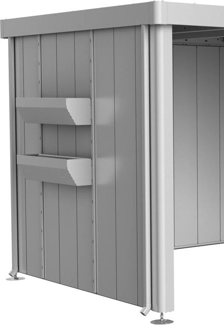Biohort Blumenkasten Neo für Seitendach Gerätehaus, Silber-Metallic, B/L: 84 x 197 cm - Bild 1