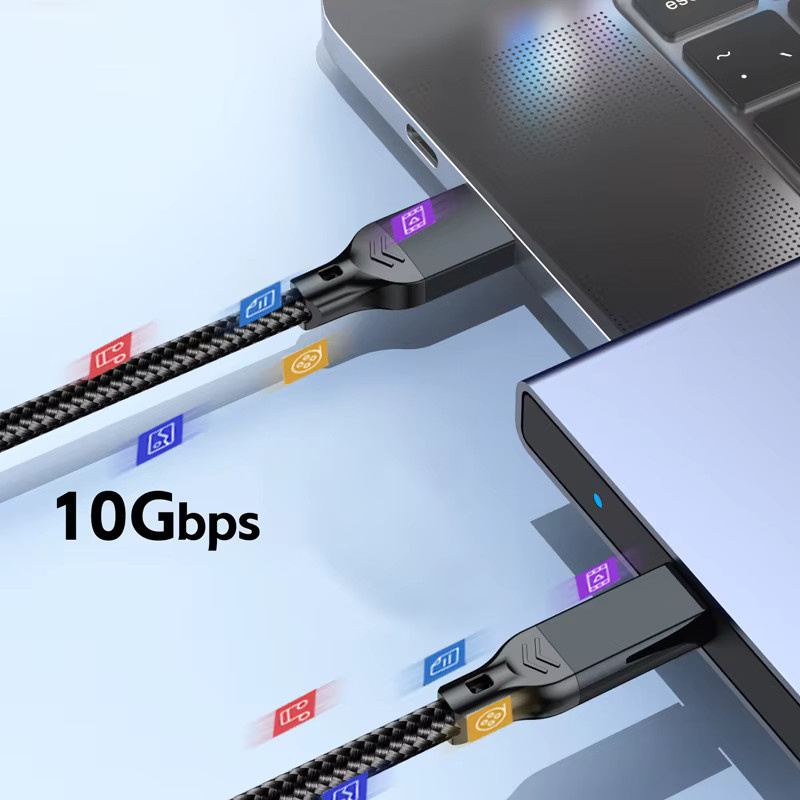 USB-A auf USB-C Datenkabel Schwarz mit 10 Gbit/s Übertragungsrate und 60 W Schnellladefunktion QC 3.0 - Bild 3