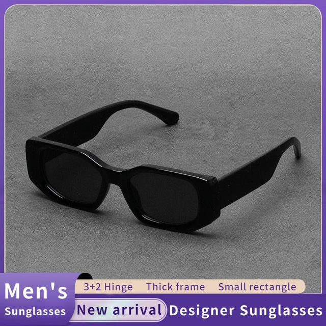 Ruiao Sonnenbrille, unregelmäßiger dicker Rahmen, Vollrand, Schwarz, Unisex - Bild 1