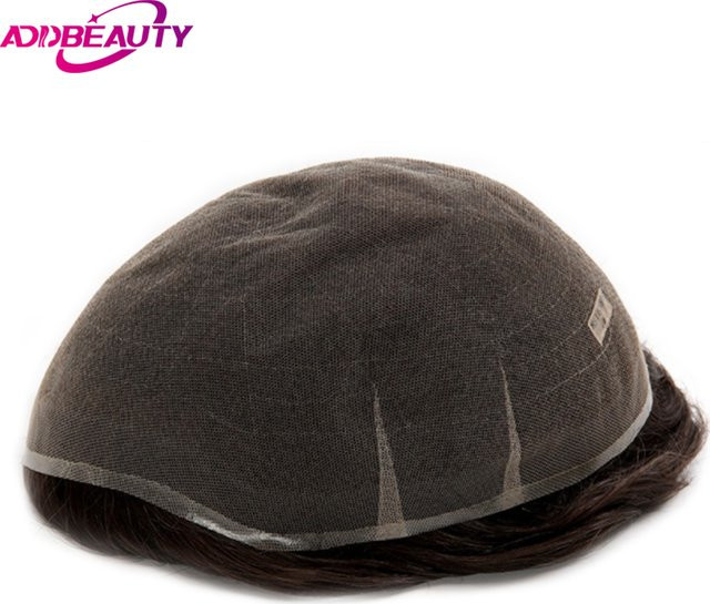 Addbeauty Herren-Kapillarprothese, Echthaar, Schweizer Spitze - Bild 1