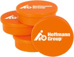 nVent HOFFMAN Organisationsmagnete-Set 4-teilig aus Kunststoff in Orange, Durchmesser: 32 mm - Bild 1