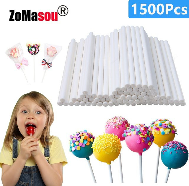 ZOMASOU Weiße Papierlollipopstäbchen mit festem Kern für Cake Pops und Süßigkeiten - Bild 1