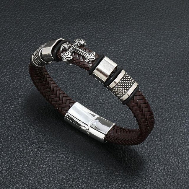 Rui Di Armband, Leder, Schwarz, Herren, Vintage - Bild 1