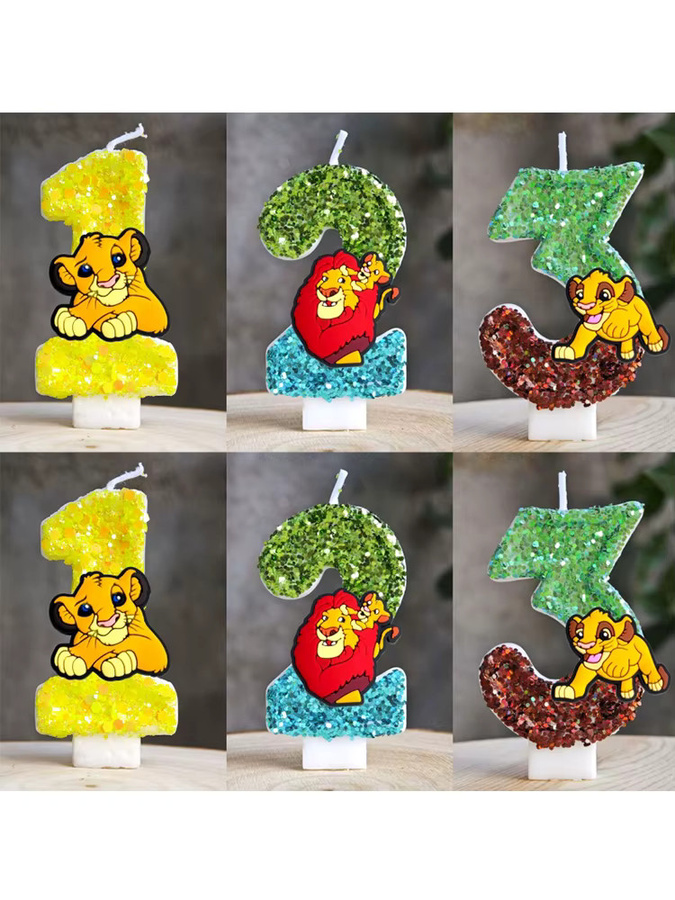 Disney König der Löwen Simba Motiv Kerze als Zahlen-Geburtstagskerze für Kinder und Baby Shower Partys - Bild 2