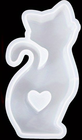 Silikonform Katzenherz für Aromatherapie-Kerzen, Gips und Fondant zum Basteln und für die Heimdekoration - Bild 1
