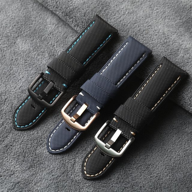 Raystray Uhrenarmband Kohlefaser, schwarz-blau, Herren, Vintage - Bild 1