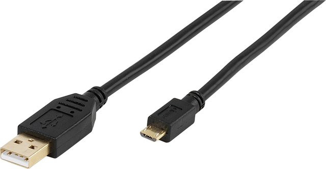Vivanco USB 2.0 Verbindungskabel USB-A auf Micro-USB in Schwarz, Länge: 1 m - Bild 1
