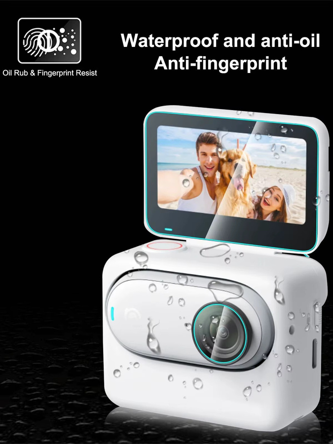 PULUZ 2 in 1 Anti-Explosions-Schutzfolie aus gehärtetem Glas für Insta360 GO 3 und GO 3S als Bildschirm- und Objektivschutz in Transparent - Bild 6
