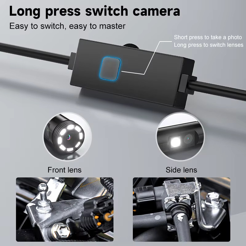 ILIHOME Industrie-Endoskop mit Typ-C und Micro-USB, Wasserdichte Boreskop-Sonde mit LED für iPhone und Android, Schwarz - Bild 3