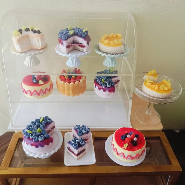 FJ&LUK HOUSE Mini-Obstkuchen, Puppenhaus-Zubehör, Ton, Maßstab 1:6 - Bild 1