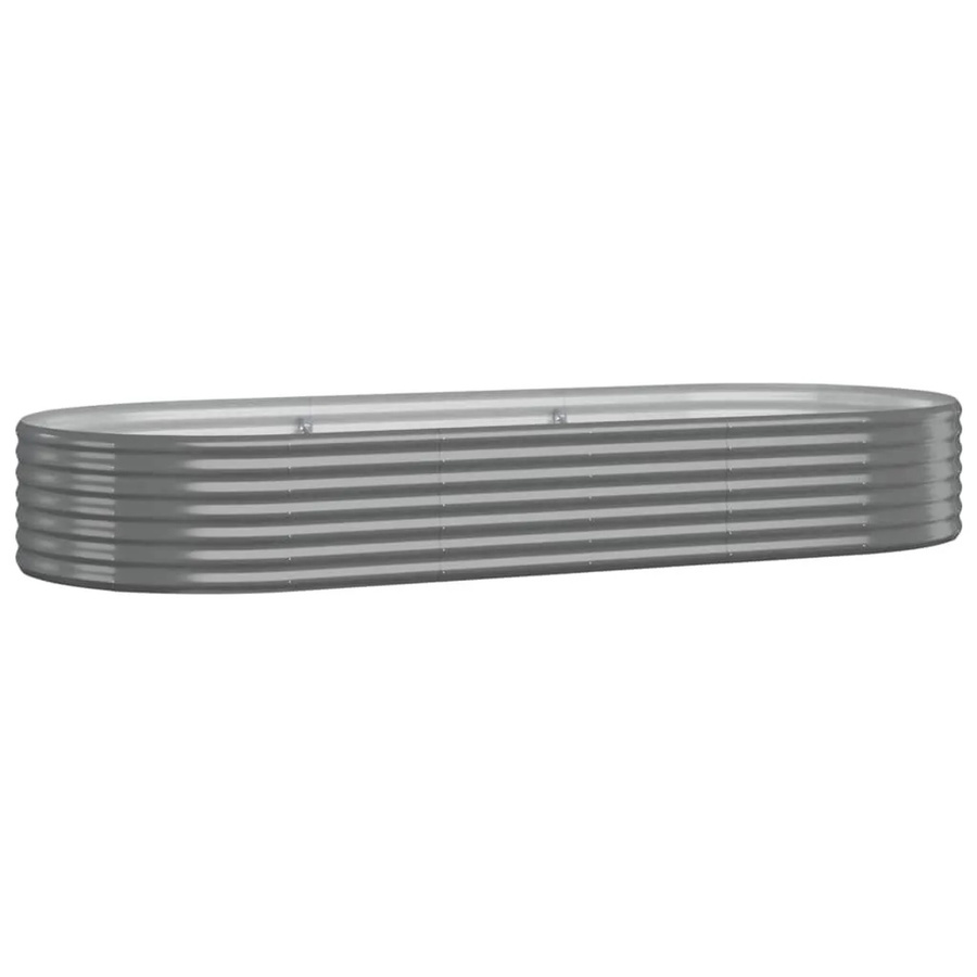 vidaXL Hochbeet aus verzinktem Stahl in Grau, B: 249 cm, T: 100 cm, H: 36 cm - Bild 2