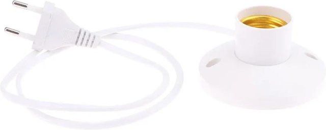 E27 Lampenfassung mit 1m Kabel und Stecker für Tischleuchten und Nachtlichter, EU Standard - Bild 1