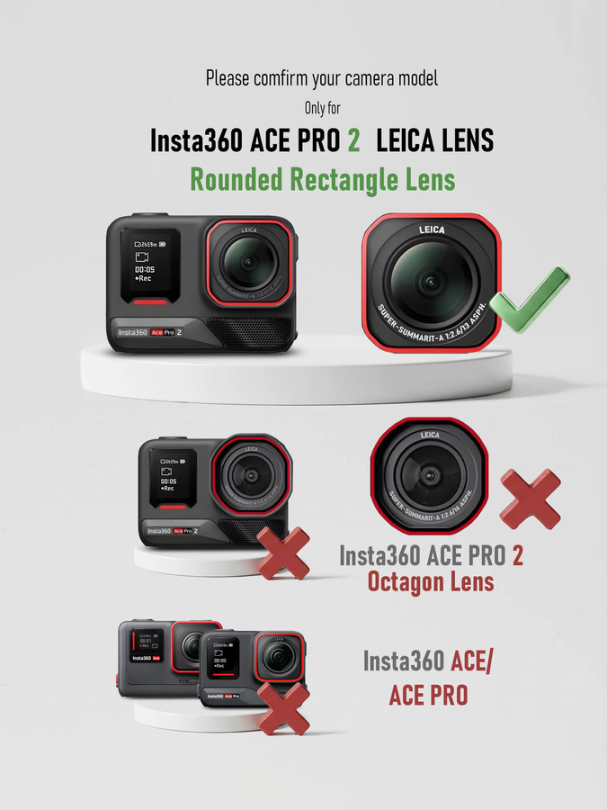 Insta360 Ace Pro 2 Displayschutzfolie Set aus gehärtetem Glas für LCD und Objektiv, 6 Stück, transparent, 0,3mm, 9H Härtegrad, kratzfest - Bild 2