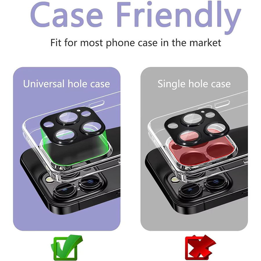 2er-Set Kamera Objektiv Schutz aus gehärtetem Glas und Metall für Apple iPhone 16E, 15 Pro Max, 14 Plus und 13 Mini in Wüstengold - Bild 6