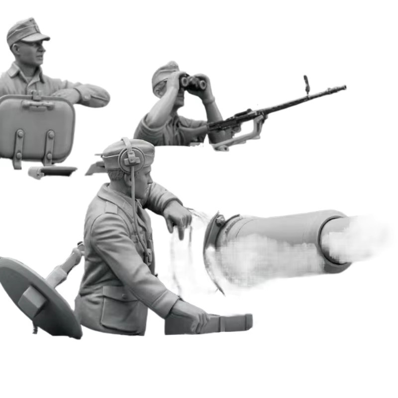 BAANFU Harzfiguren-Modellbausatz Panzerbesatzung, 4-teiliges Set, Maßstab 1:35 - Bild 2