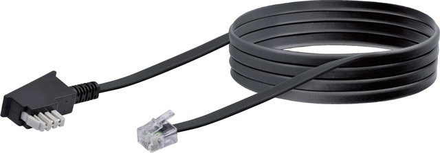 Schwaiger Telefonkabel RJ-11 in Schwarz, Länge: 10 m - Bild 1