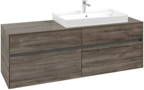 Villeroy & Boch Waschtischunterschrank Collaro in Stone Oak, Wandmontiert, Braun, B/H/T: 160 x 50 x 54,8 cm - Bild 1