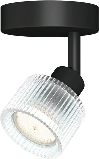 Philips LED-Spot Horen 1-flammig für Wand- und Deckenmontage in Schwarz mit verstellbarem Glas-Metall-Design und GU10-Fassung - Bild 1